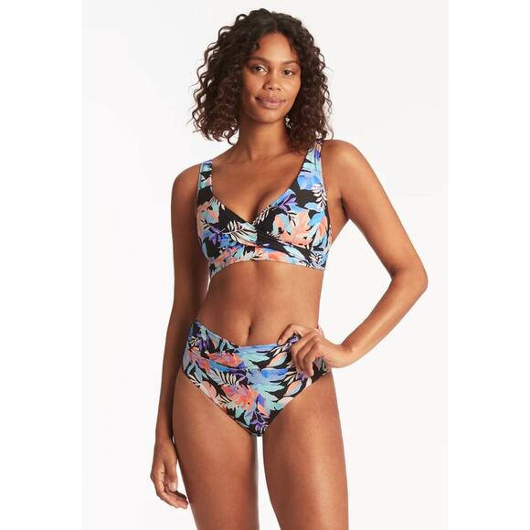 NEW Sea Level Size 14 Botanica Cross Front Multifit Top And Matching Bottoms NWT - Picture 1 of 5